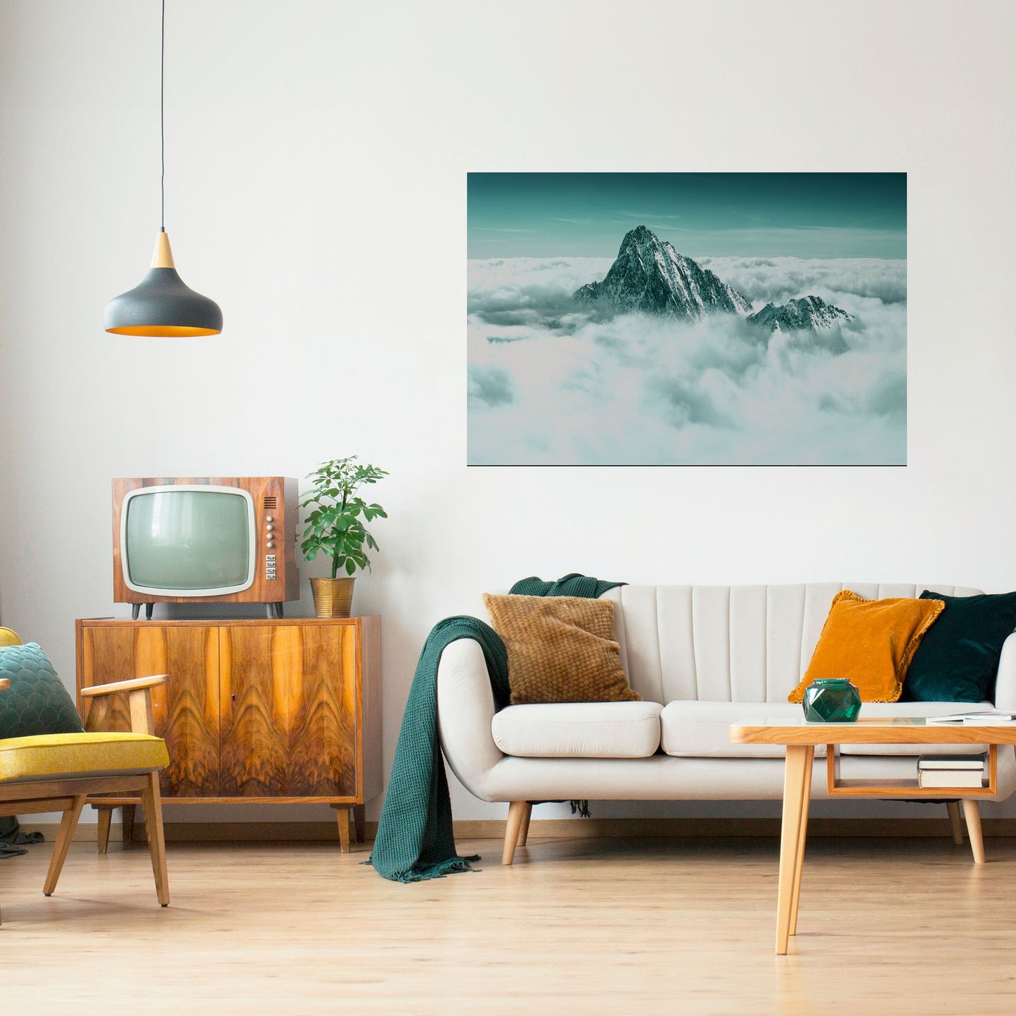 Poster orizzontale staccabile e attaccabile CLOUD-KISSED PEAK