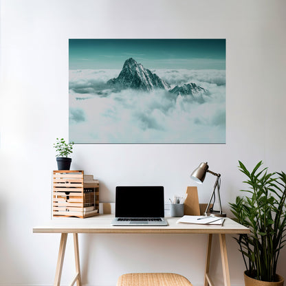 Poster orizzontale staccabile e attaccabile CLOUD-KISSED PEAK