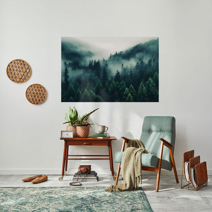 Poster orizzontale staccabile e attaccabile SUSSURRI DELLA FORESTA MISTICA