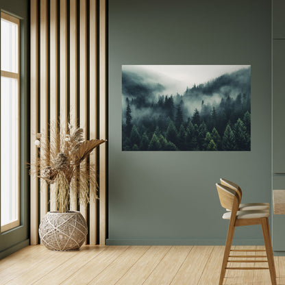 Poster orizzontale staccabile e attaccabile SUSSURRI DELLA FORESTA MISTICA