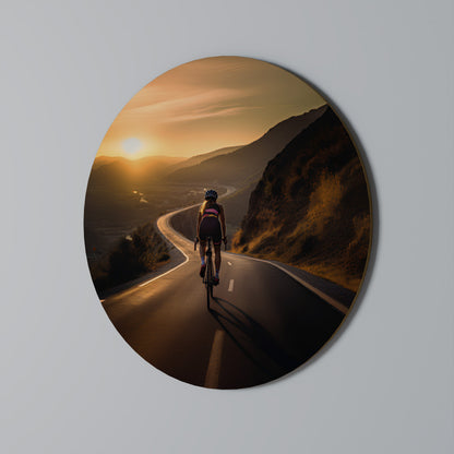 RIDE INTO GOLD Round Wall Art