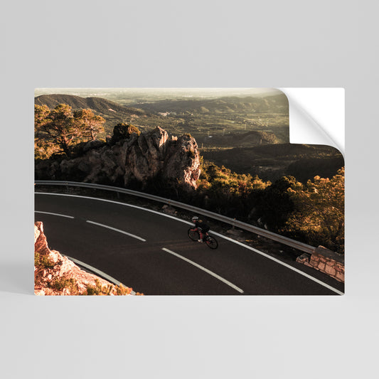 Poster orizzontale staccabile e attaccabile "GIRO SU STRADA DI MONTAGNA"
