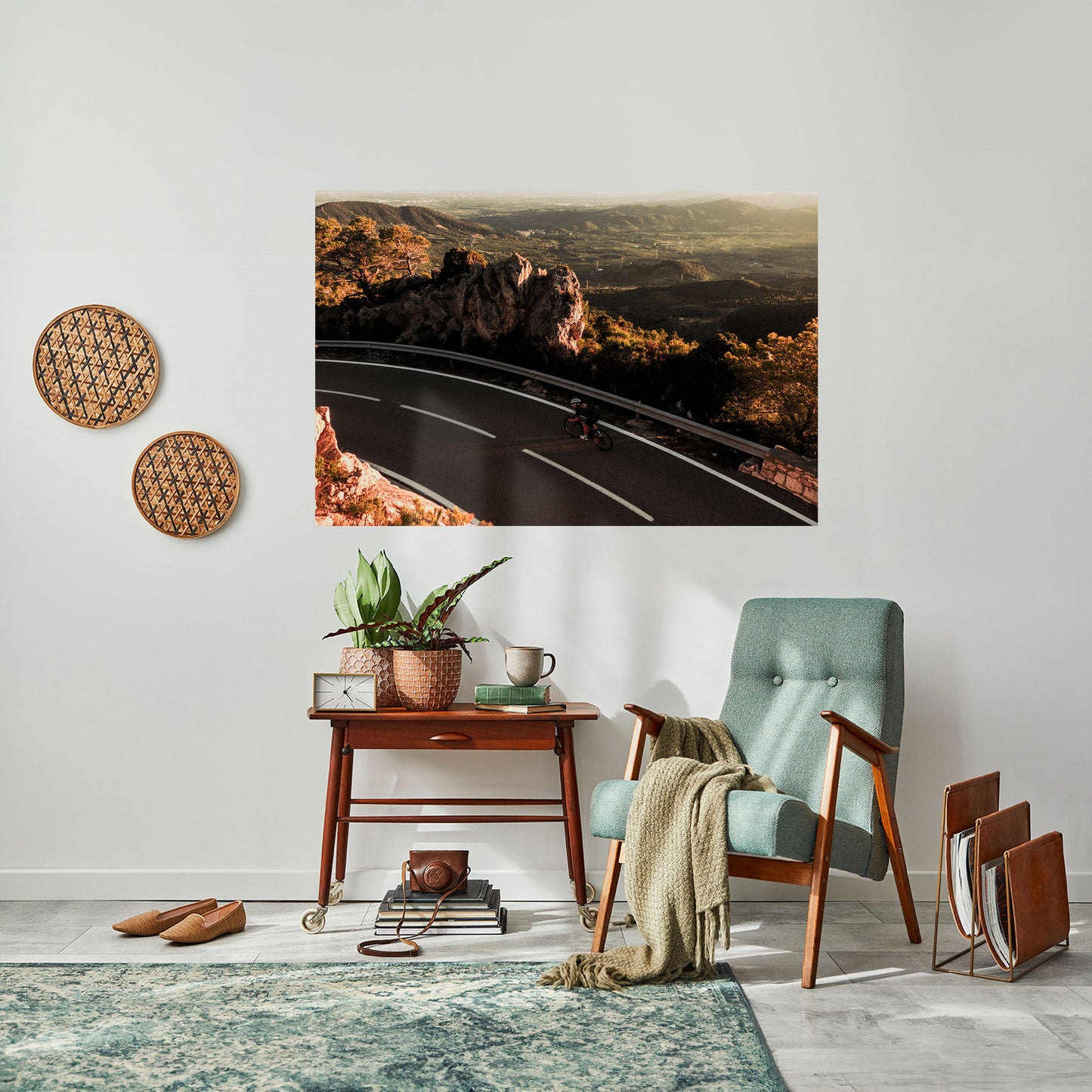 Poster orizzontale staccabile e attaccabile "GIRO SU STRADA DI MONTAGNA"