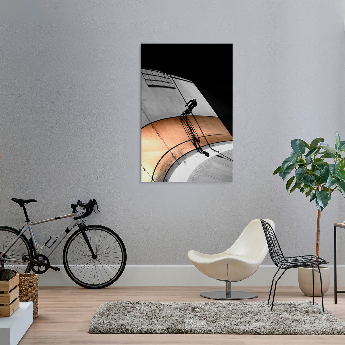 ORANGE ARC AMBIENCE Vertical Canvas Print