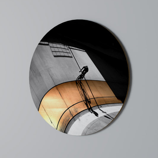 ORANGE ARC AMBIENCE Round Wall Art