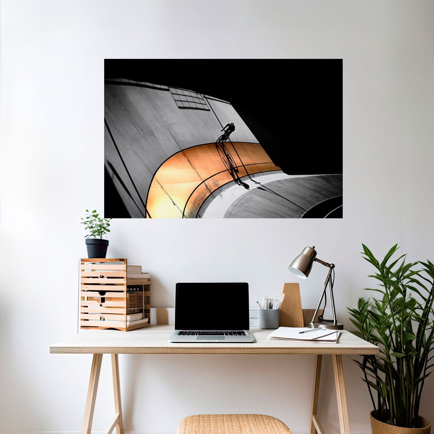 Poster orizzontale staccabile e attaccabile ORANGE ARC AMBIENCE