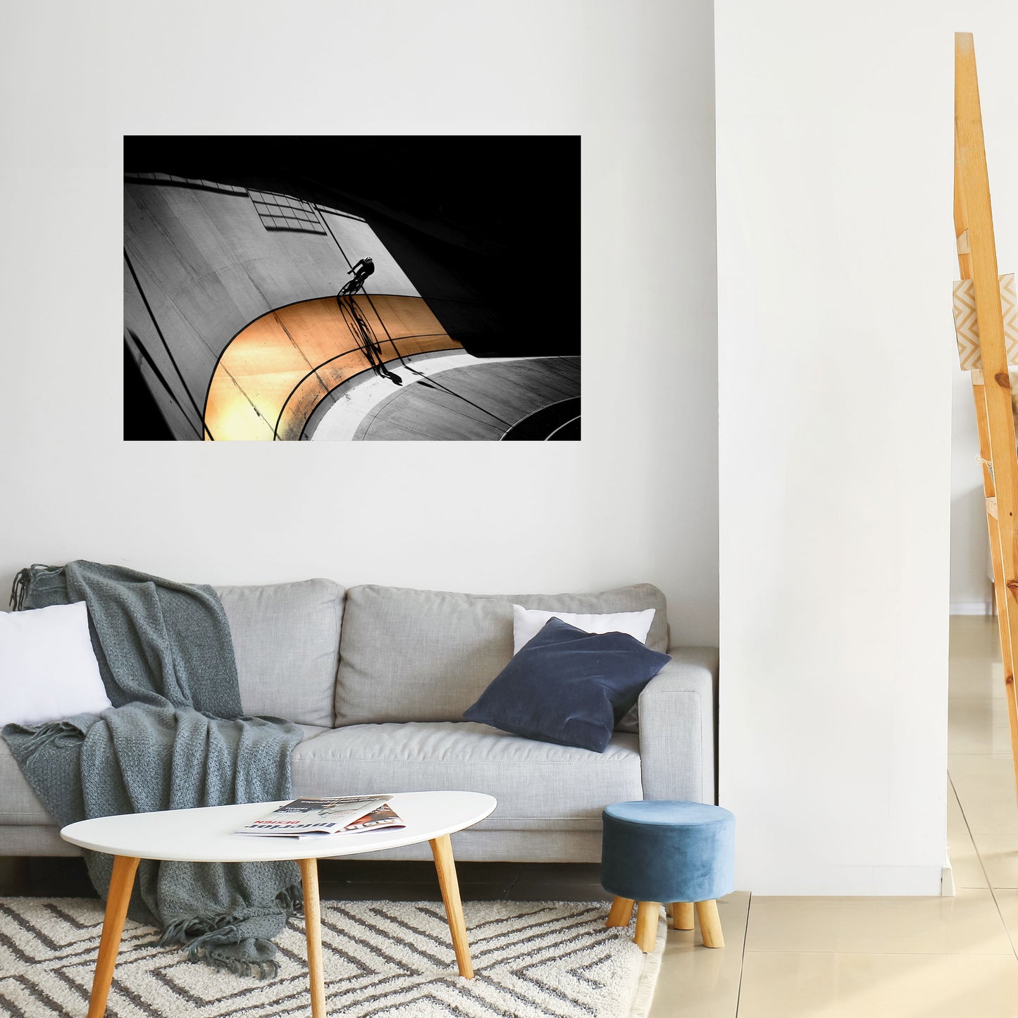 Poster orizzontale staccabile e attaccabile ORANGE ARC AMBIENCE