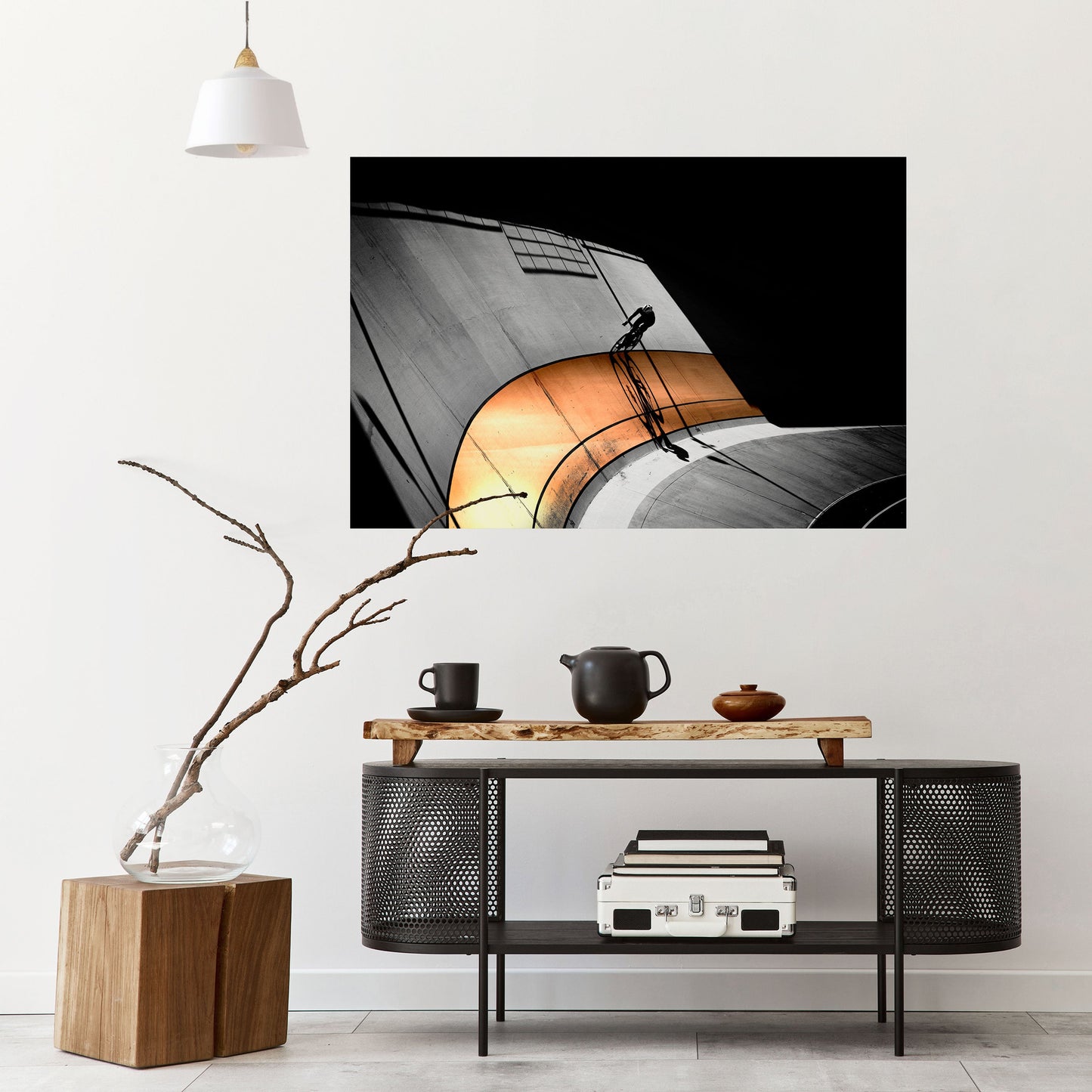 Poster orizzontale staccabile e attaccabile ORANGE ARC AMBIENCE
