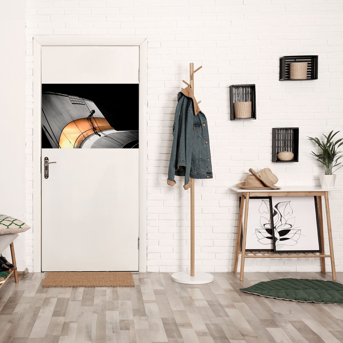Poster orizzontale staccabile e attaccabile ORANGE ARC AMBIENCE