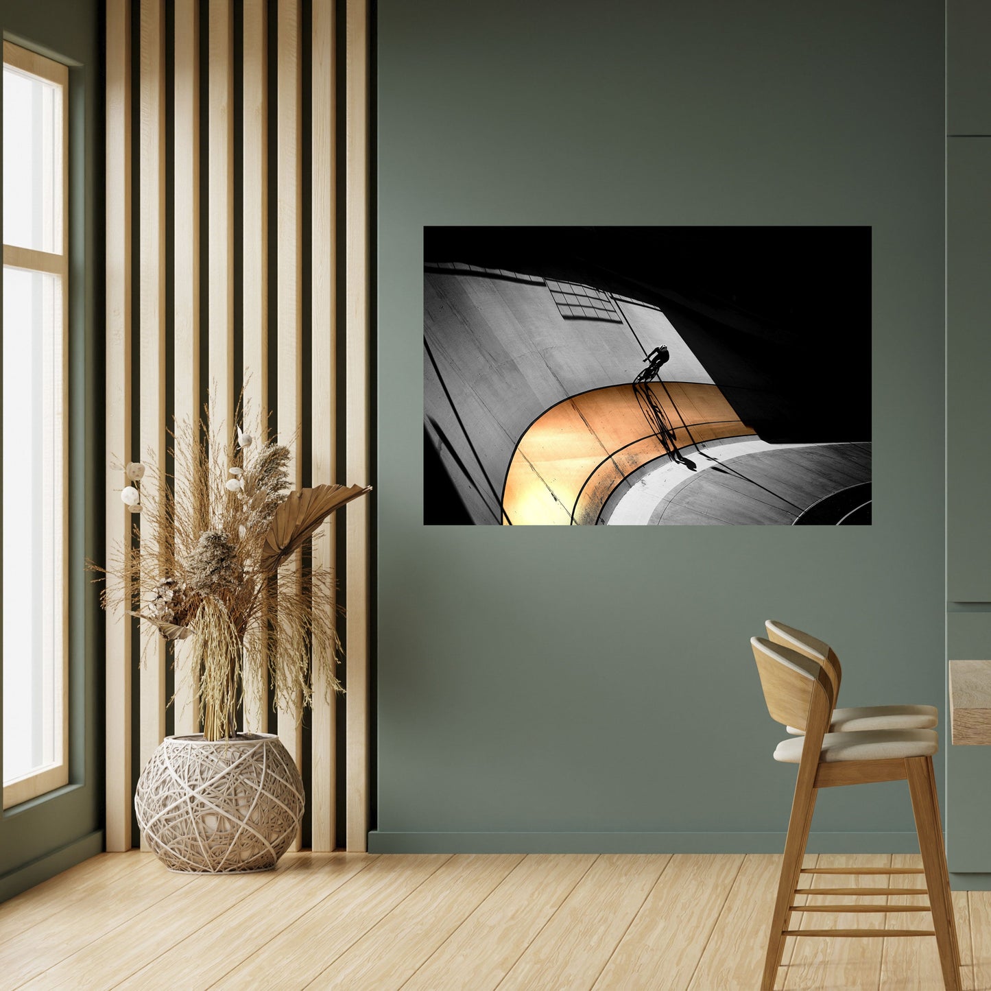 Poster orizzontale staccabile e attaccabile ORANGE ARC AMBIENCE