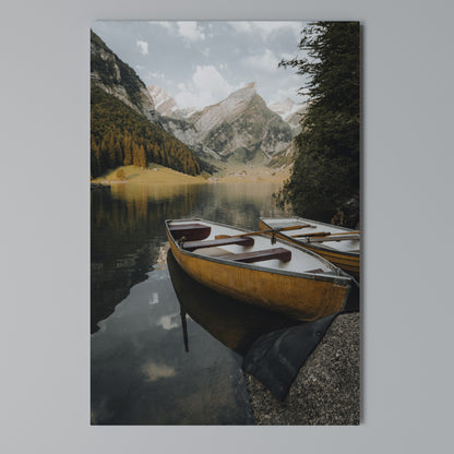 TRANQUIL LAKE JOURNEY Stampa su Tela Verticale