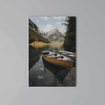 TRANQUIL LAKE JOURNEY Stampa su Tela Verticale
