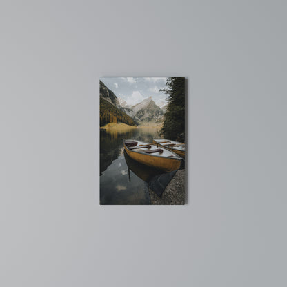 TRANQUIL LAKE JOURNEY Stampa su Tela Verticale