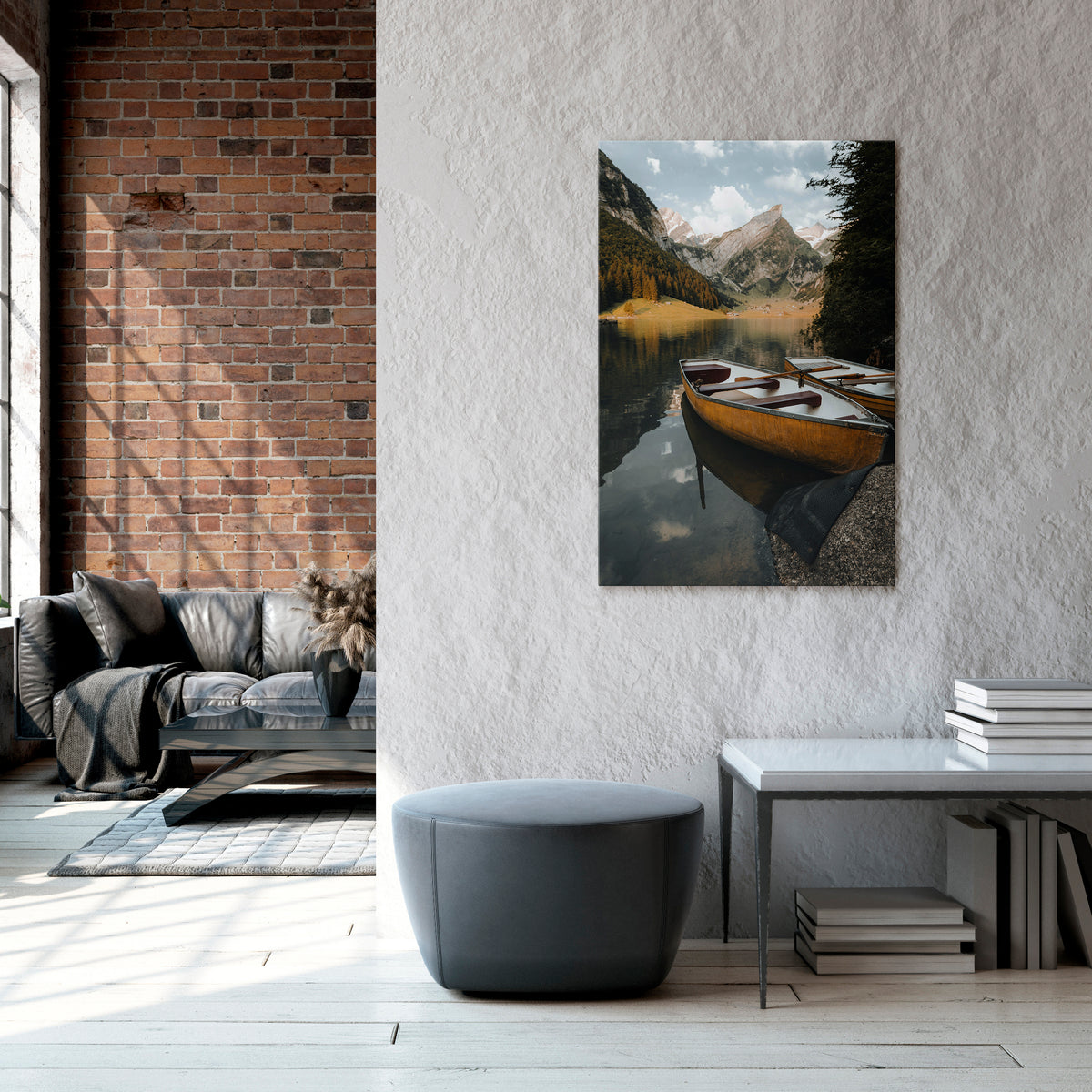 TRANQUIL LAKE JOURNEY Vertical Canvas Print