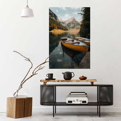 VIAGGIO TRANQUILLO SUL LAGO Poster verticale staccabile e attaccabile