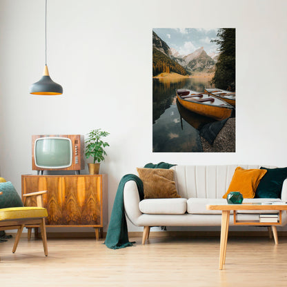 VIAGGIO TRANQUILLO SUL LAGO Poster verticale staccabile e attaccabile