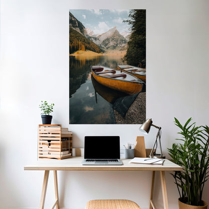 VIAGGIO TRANQUILLO SUL LAGO Poster verticale staccabile e attaccabile