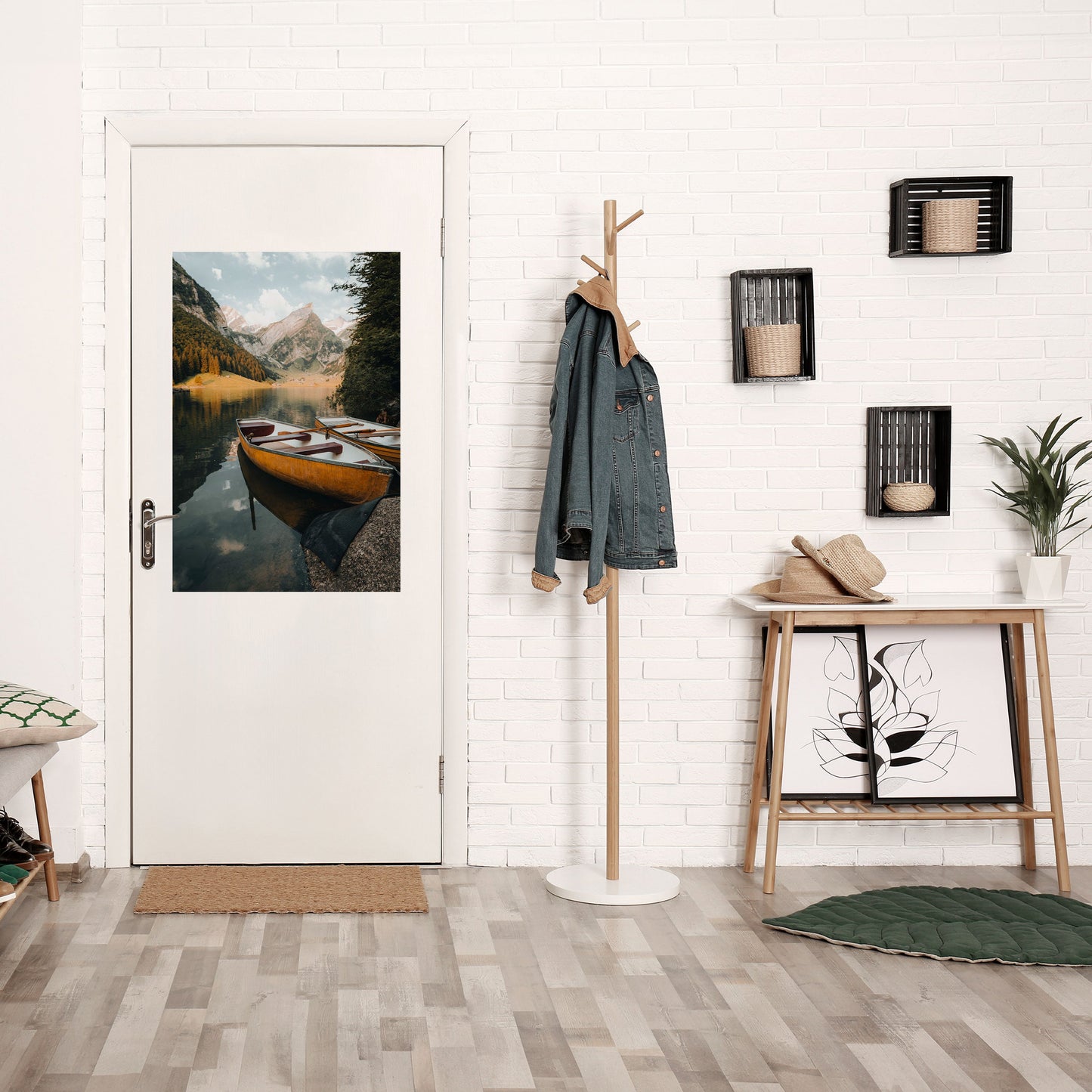 VIAGGIO TRANQUILLO SUL LAGO Poster verticale staccabile e attaccabile