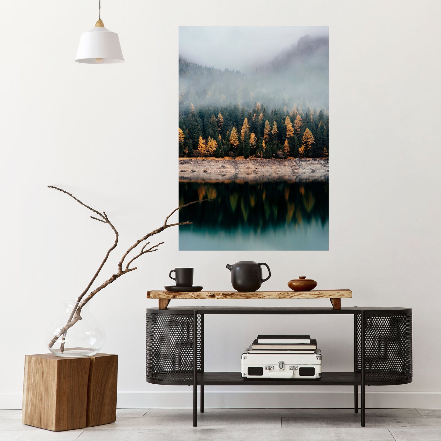 ALBERI DORATI NELLA NEBBIA Poster verticale staccabile e attaccabile