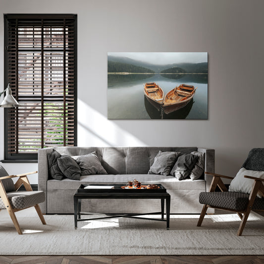 HARMONY OF BOATS Stampa su tela orizzontale