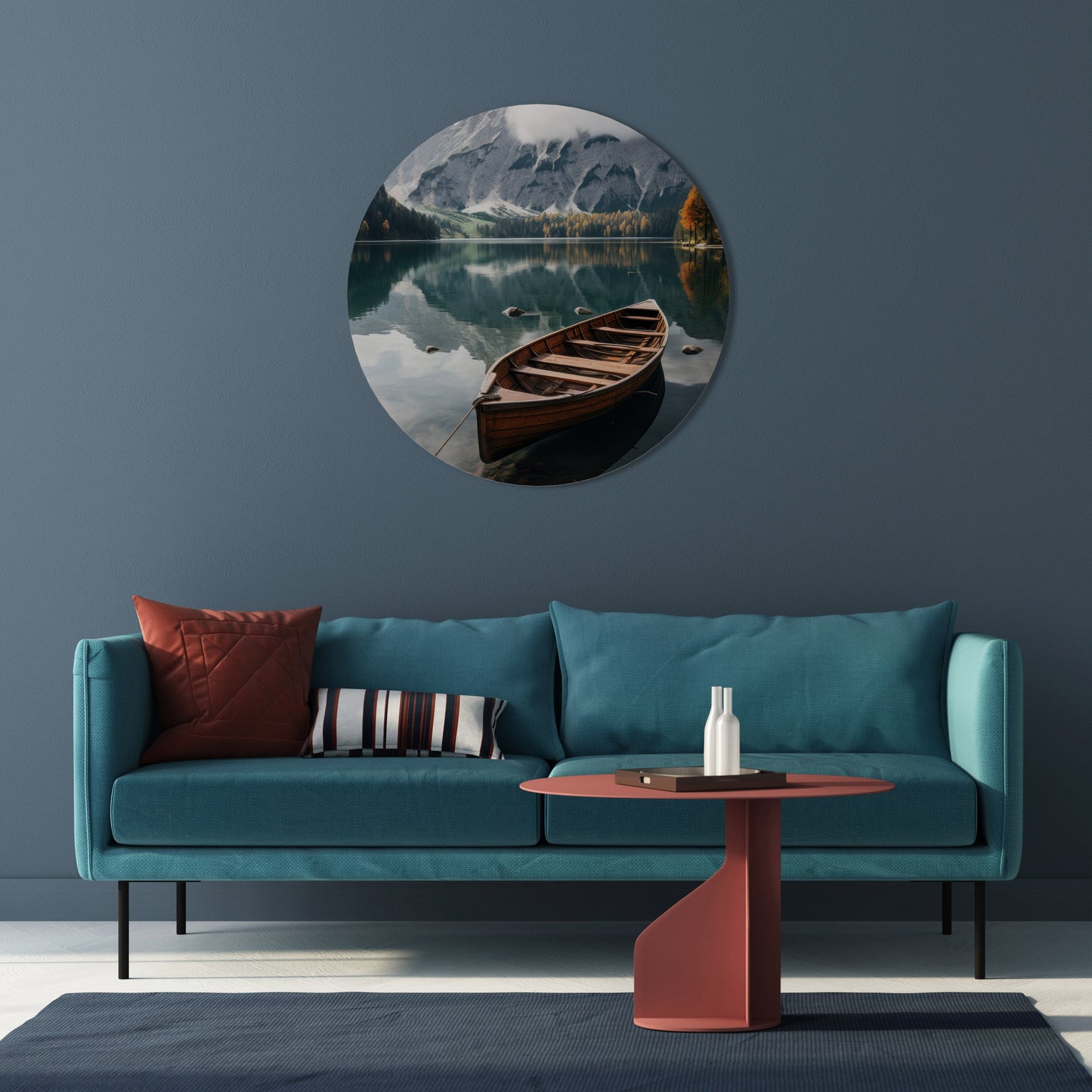 MOUNTAINSIDE REFLECTIONS Round Wall Art