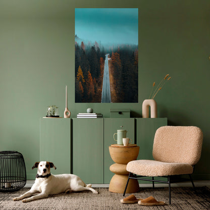 Poster verticale staccabile e attaccabile SERENE ROADWAY ESCAPE