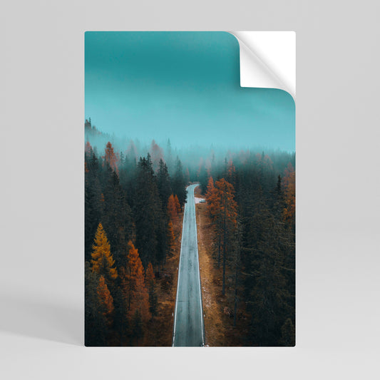 Poster verticale staccabile e attaccabile SERENE ROADWAY ESCAPE