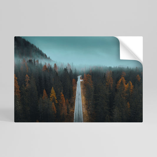 SERENE ROADWAY ESCAPE Poster orizzontale staccabile e attaccabile