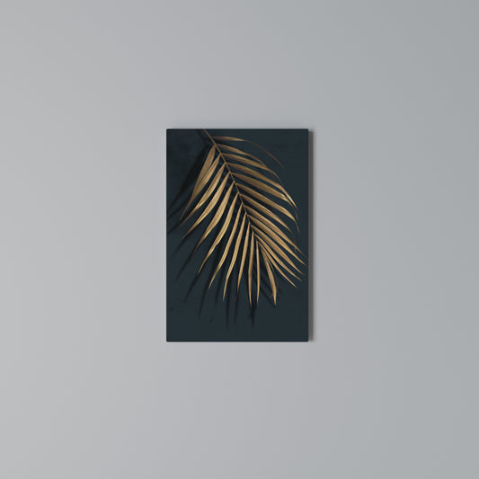 GOLDEN PALM WHISPERS Stampa su Tela Verticale