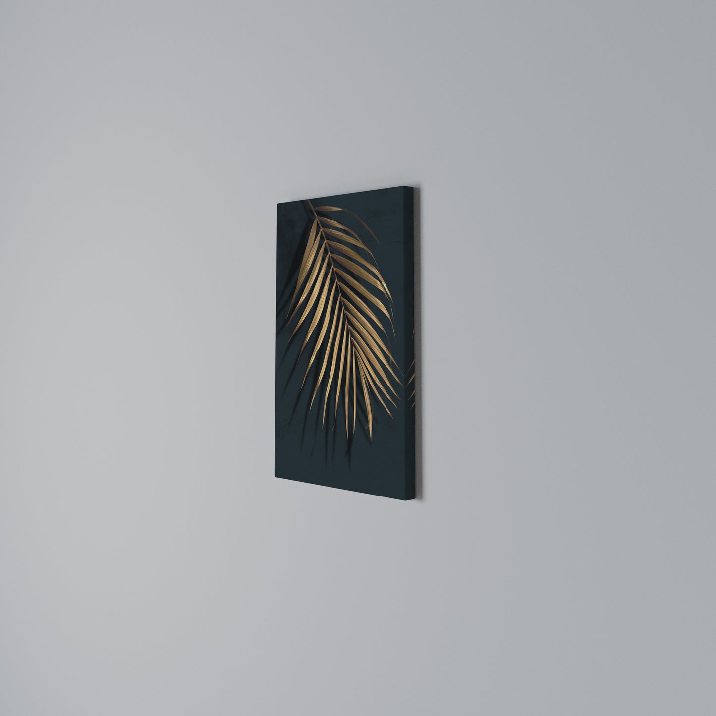 GOLDEN PALM WHISPERS Vertical Canvas Print