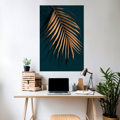 GOLDEN PALM WHISPERS Poster verticale staccabile e attaccabile