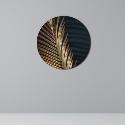 LUXE LEAF DANCE Round Wall Art