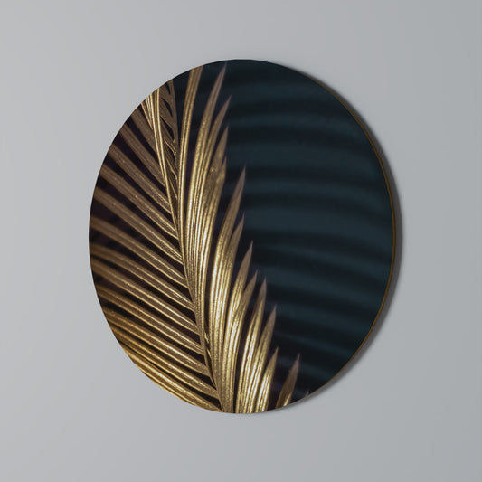 LUXE LEAF DANCE Round Wall Art