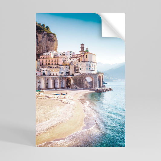 Poster verticale staccabile e attaccabile FANTASIA ARCHITETTONICA SUL MARE