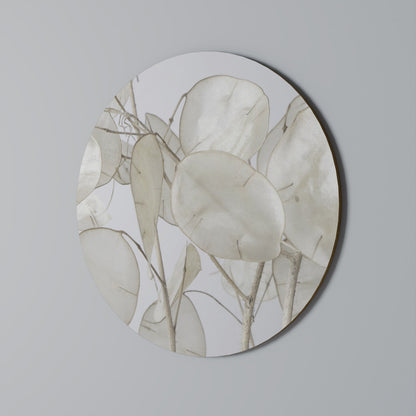 SILKY FOLIAGE WHISPERS Round Wall Art