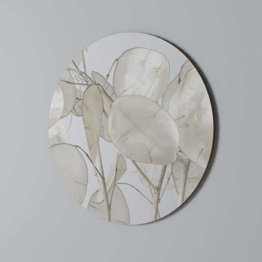 SILKY FOLIAGE WHISPERS Round Wall Art