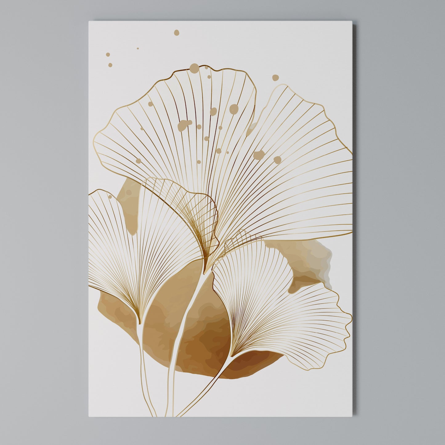 GOLDEN GINKGO DREAMS Stampa su Tela Verticale