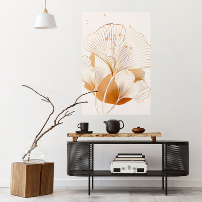 Poster verticale staccabile e attaccabile GOLDEN GINKGO DREAMS