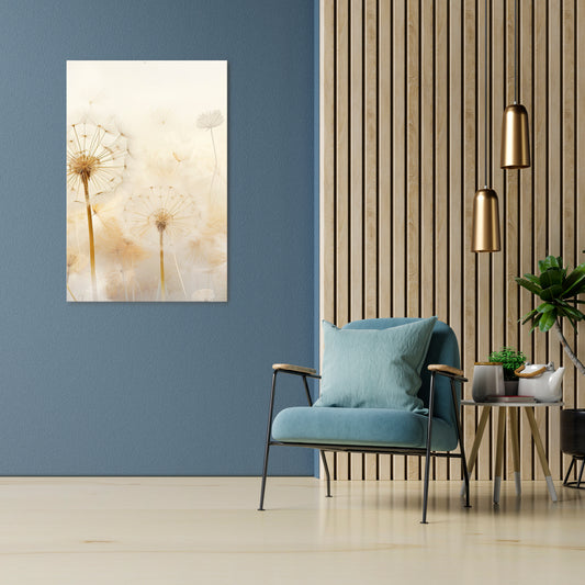 DREAMY DANDELION FIELDS Vertical Canvas Print