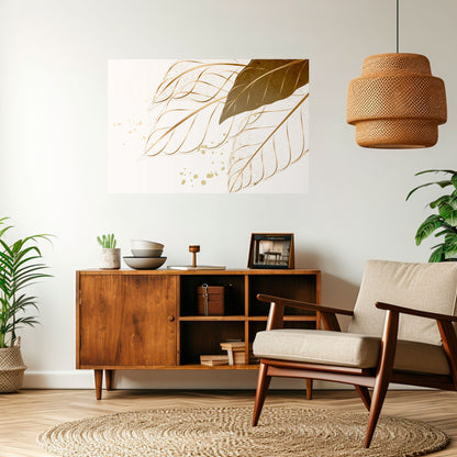 ELEGANZA NEL FOGLIAME Poster orizzontale staccabile e attaccabile