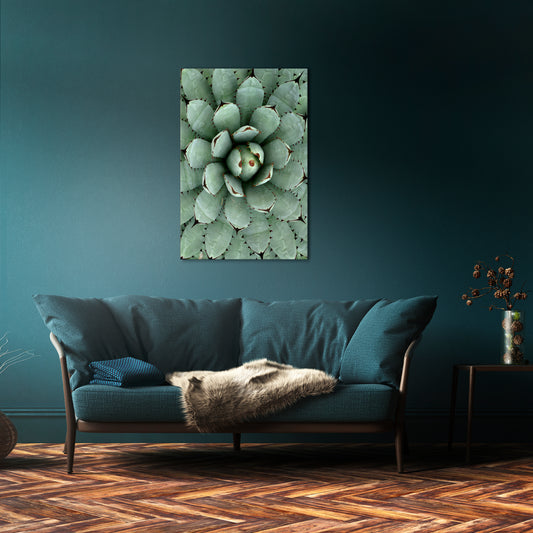 SUCCULENT SYMMETRY Vertical Canvas Print