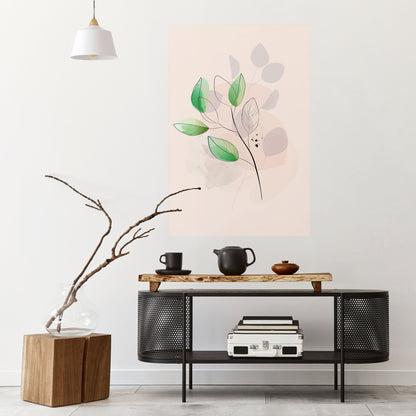Poster verticale staccabile e attaccabile SERENE LEAF SONG