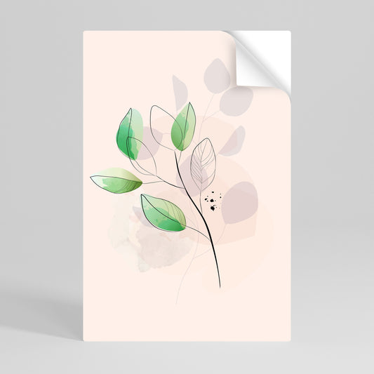 Poster verticale staccabile e attaccabile SERENE LEAF SONG