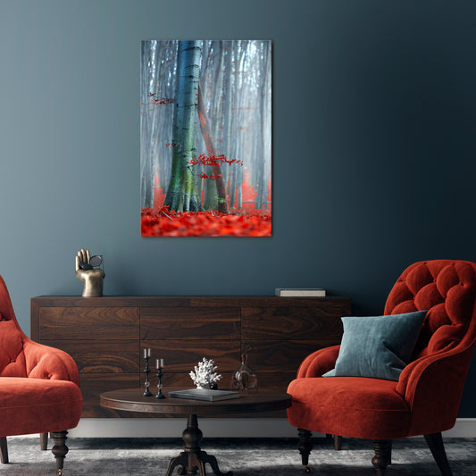 TRANQUIL RED ELEGANCE Vertical Canvas Print