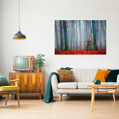 Poster orizzontale stacca e attacca TRANQUIL RED ELEGANCE