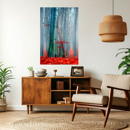 Poster verticale da staccare e attaccare TRANQUIL RED ELEGANCE