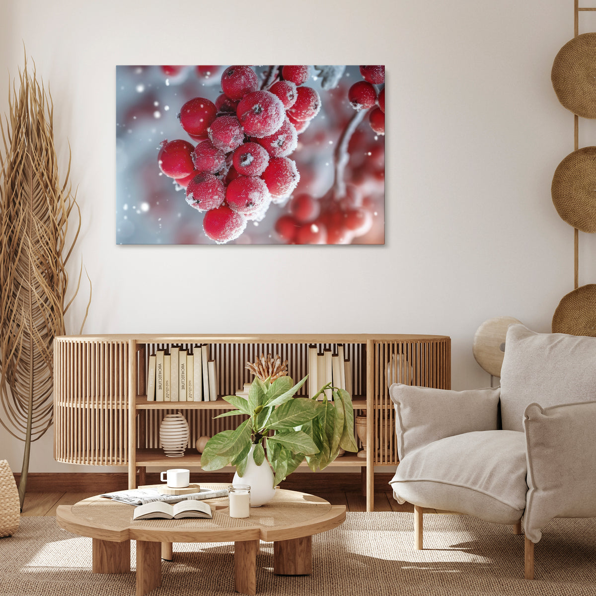 WINTER'S CRIMSON TREASURES Stampa su tela orizzontale