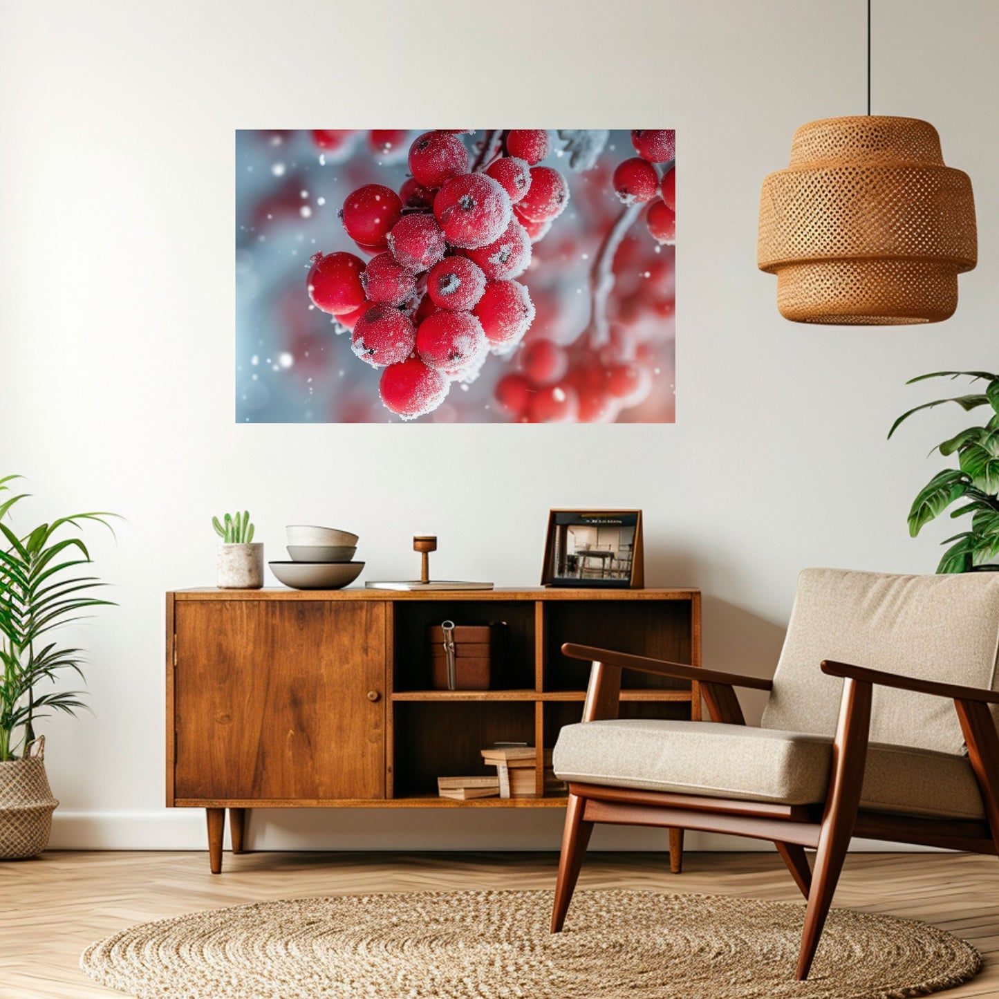 Poster orizzontale staccabile e attaccabile WINTER'S CRIMSON TREASURES