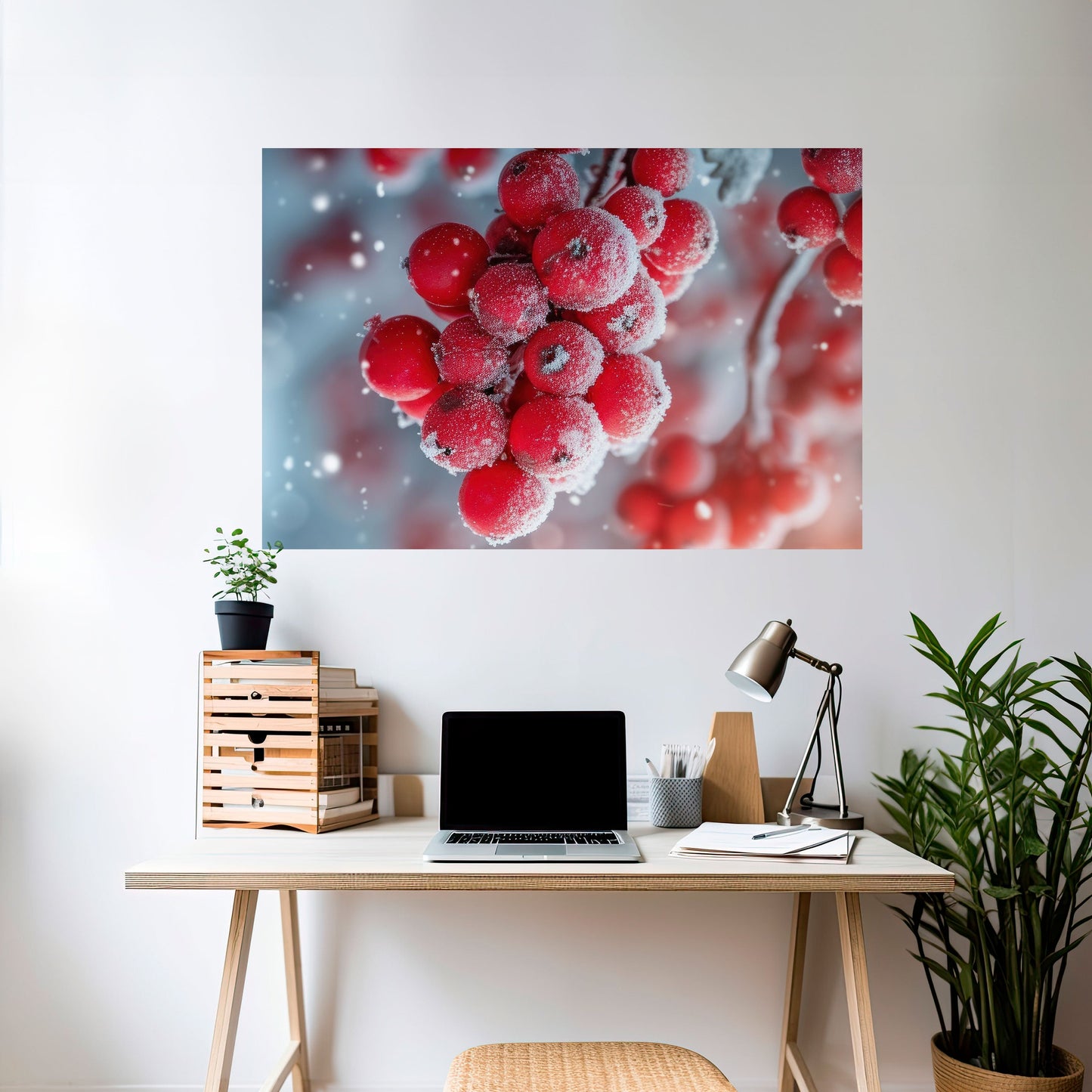 Poster orizzontale staccabile e attaccabile WINTER'S CRIMSON TREASURES