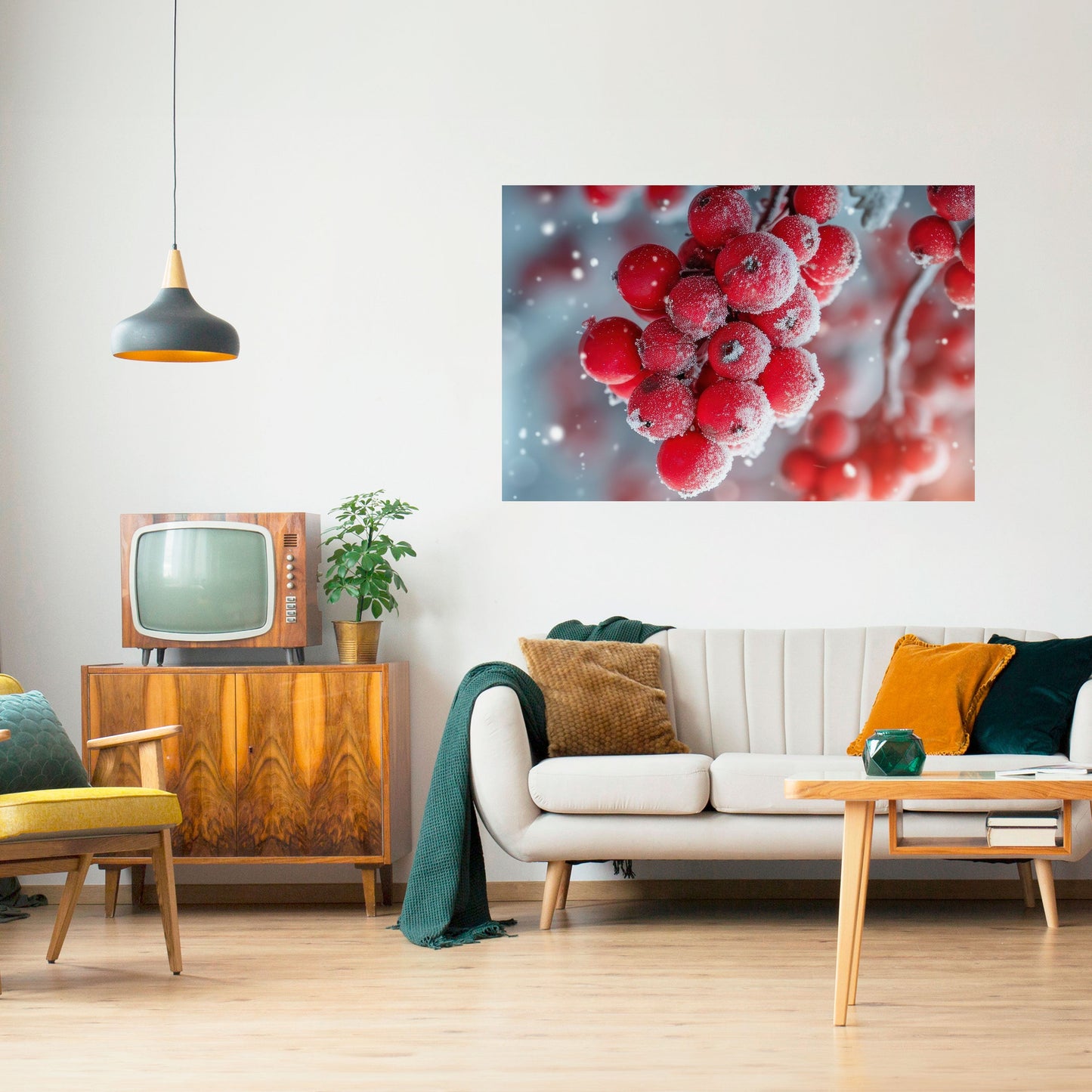Poster orizzontale staccabile e attaccabile WINTER'S CRIMSON TREASURES